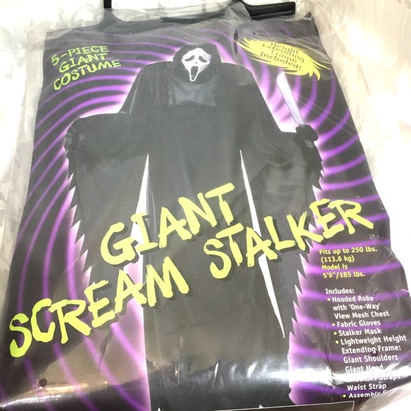 Scream Stalker Ghost Face Scream Giant  Costume NWT NOS Vintage Collectible - Picture 13 of 15